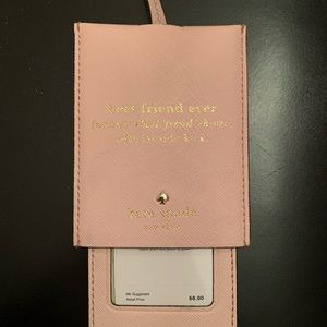 NWT Kate Spade pink luggage tag  “best friend ever” imprinted